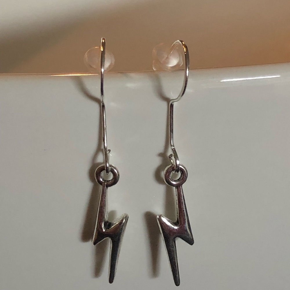 Handmade lightning bolt earrings